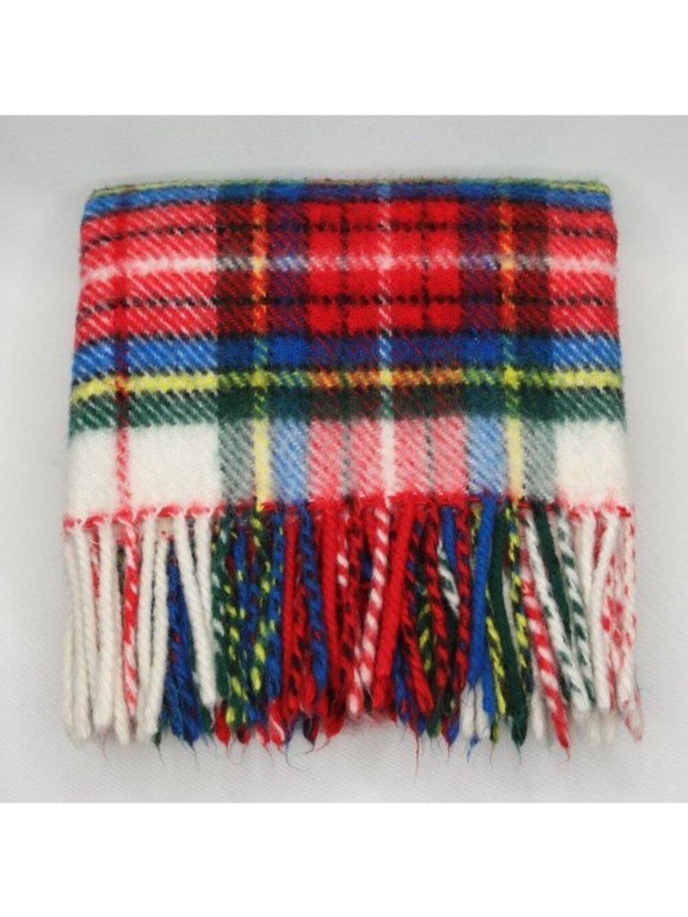 Zoeppritz Vintage Multicolor Plaid Fleece Fringed Lap Throw Blanket